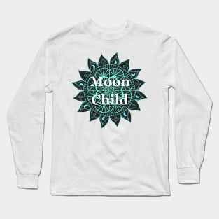 Moon Child Mandala Design Long Sleeve T-Shirt